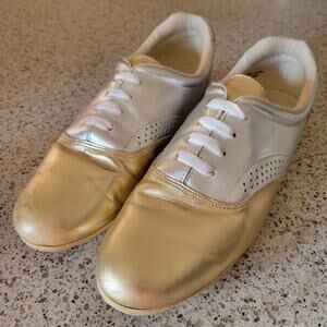 VTG 90s Annie Metallic Leather Gold Silver Womens Comfort Sneakers Narrow✨️9N